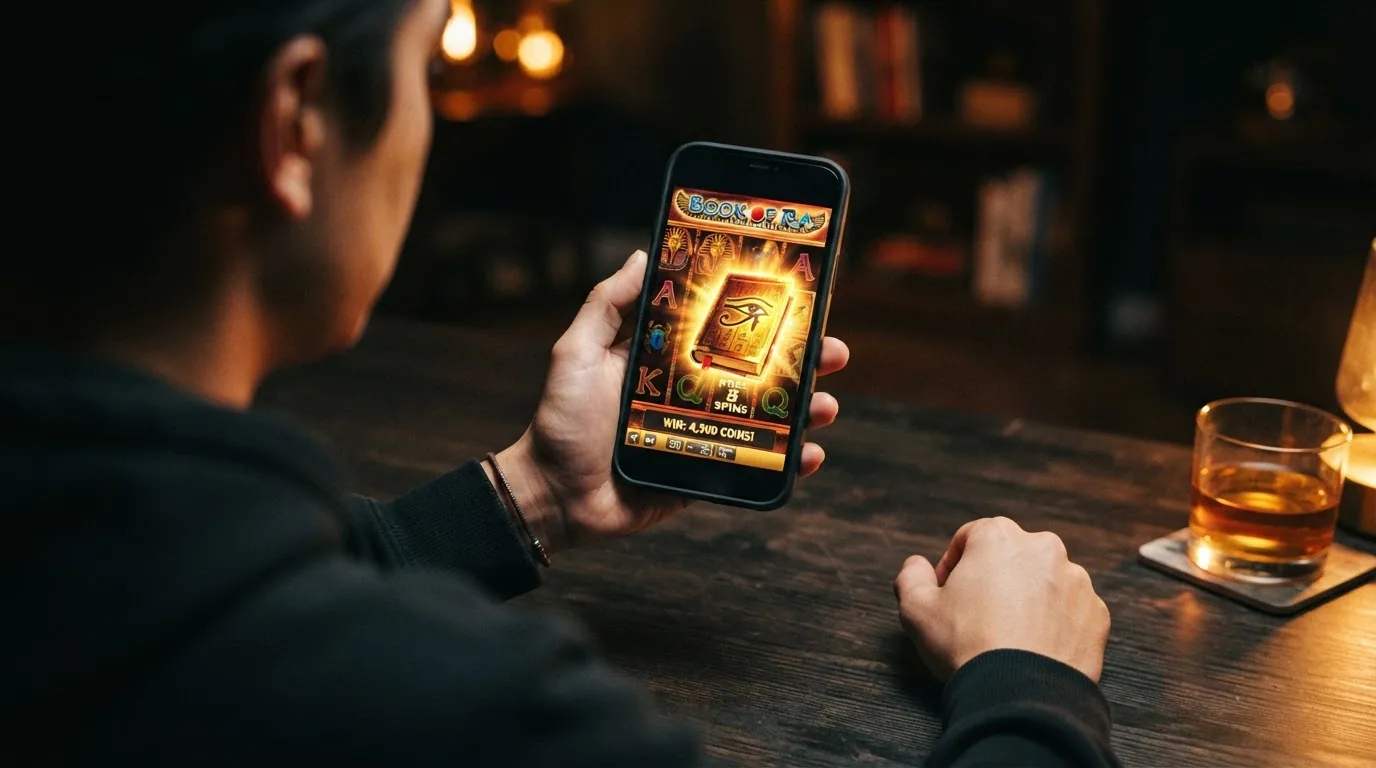 Captura de una tirada gratuita de Book of Dead con un símbolo expansivo ocupando un rodillo entero mientras el libro dorado activa la ronda especial