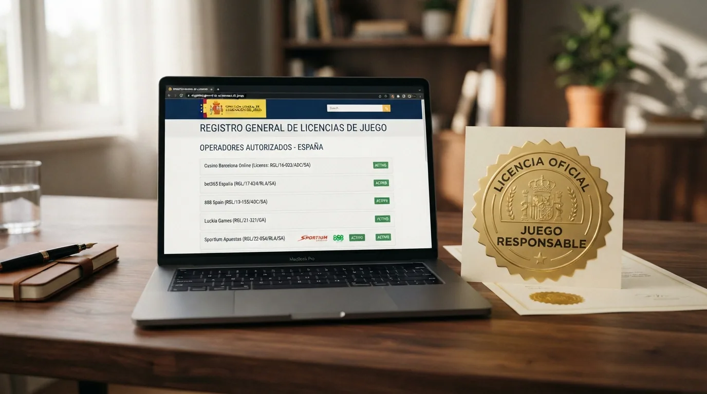 Captura del registro público de operadores con licencia de la DGOJ junto a los logos de los casinos analizados