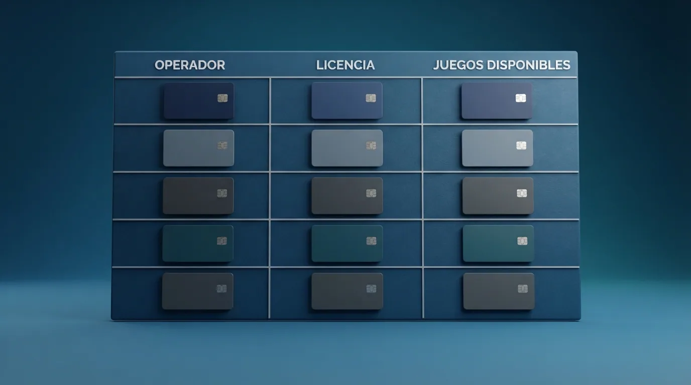 Tabla comparativa con los logotipos de los diez operadores DGOJ analizados ordenados por columna