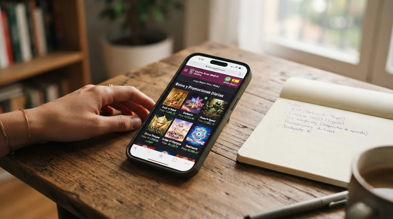 Pantalla de un casino online con dominio .es mostrando su sección de botes con varios títulos de jackpot destacados
