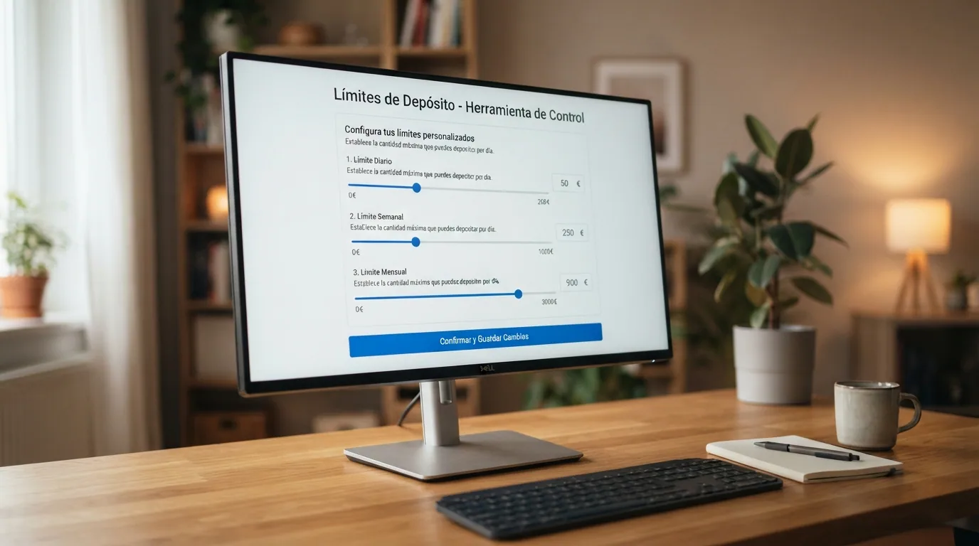 Panel de control de límites de depósito y autoexclusión en un casino online español