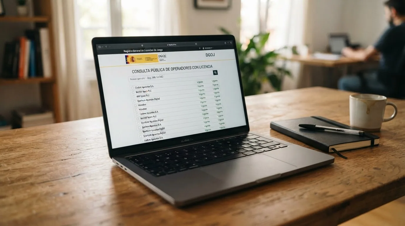 Captura del buscador de operadores con licencia del sitio web de la DGOJ mostrando un resultado de búsqueda