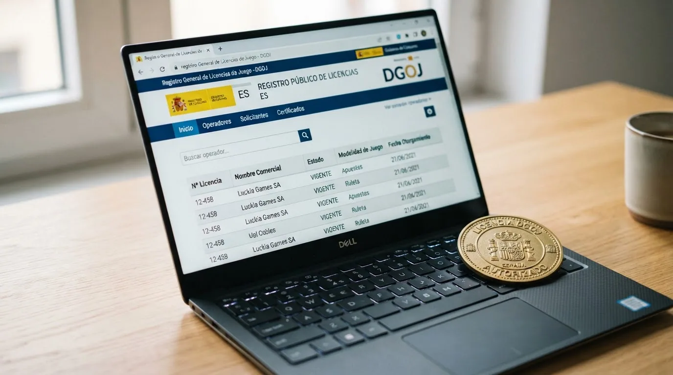 Captura del registro público de operadores con licencia en la web de la DGOJ