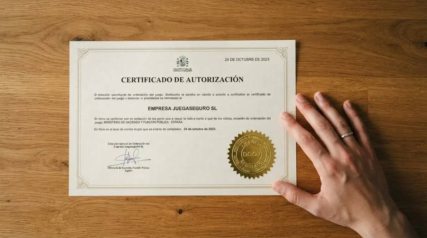 Captura del registro público de operadores de la DGOJ con el sello de juego seguro y el dominio .es visible