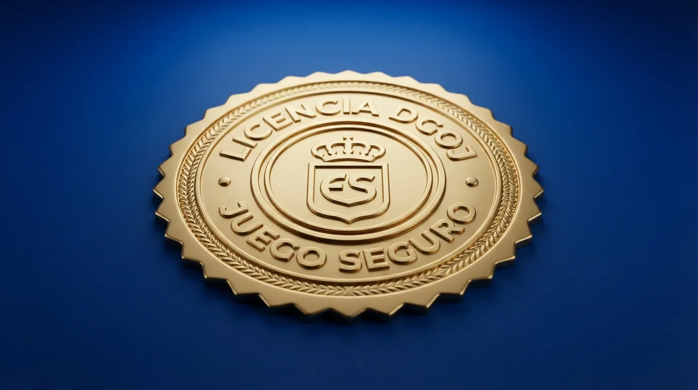 El sello de la Dirección General de Ordenación del Juego y el dominio .es en el pie de un casino online autorizado
