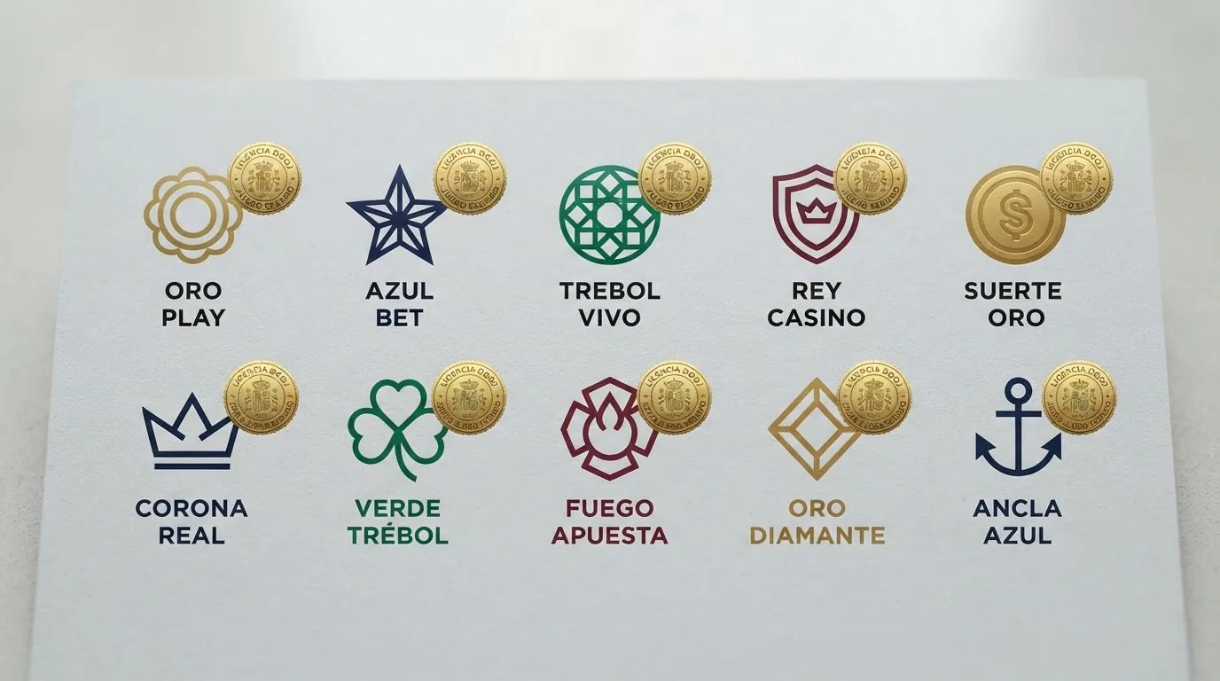 Collage con los logotipos de los diez casinos analizados, todos acompañados del sello de licencia DGOJ