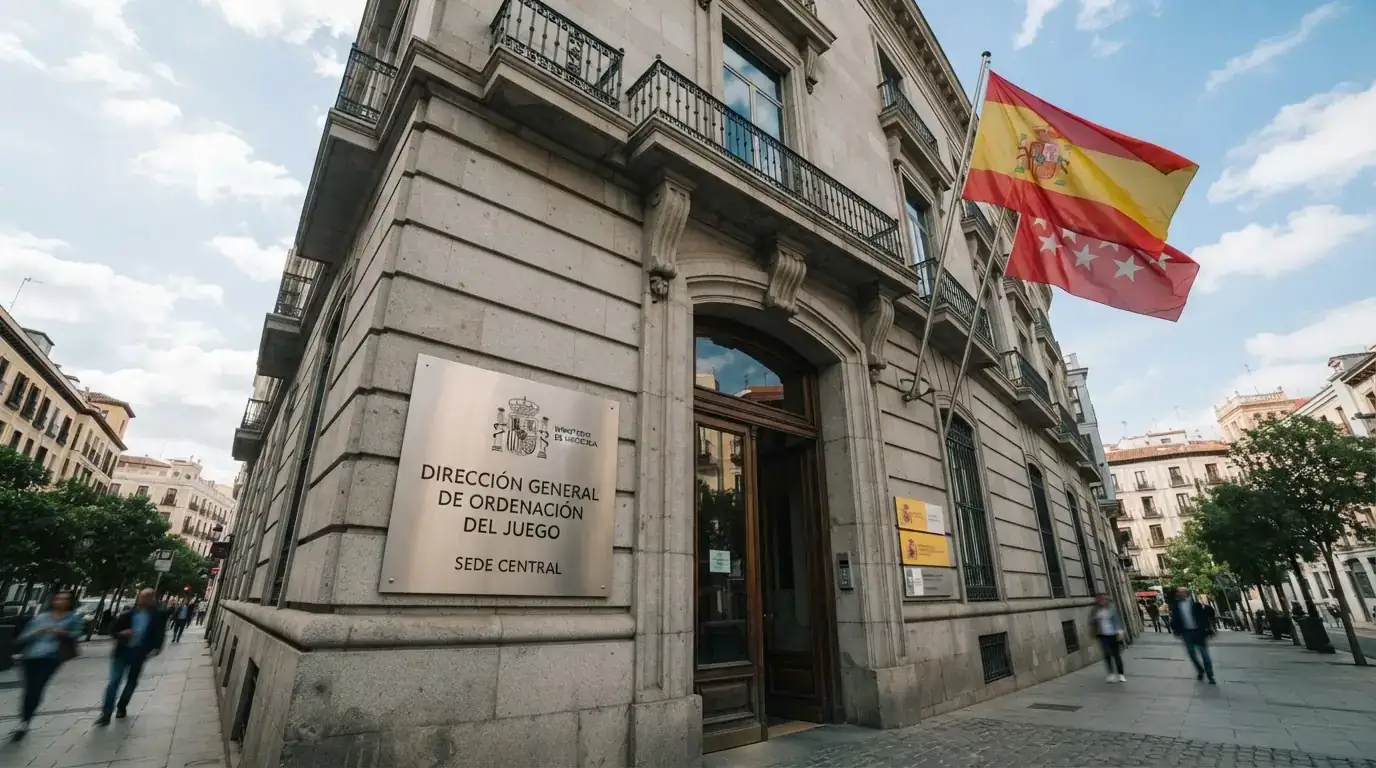 Sede institucional de la Dirección General de Ordenación del Juego con el logotipo oficial de la DGOJ en la fachada