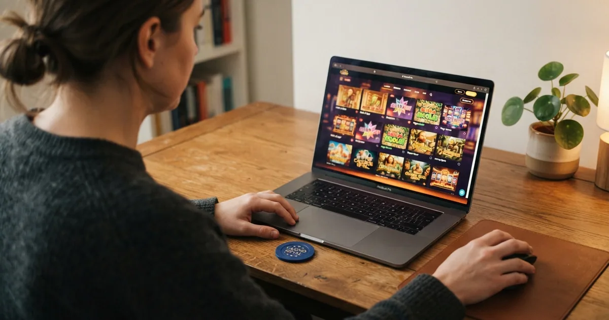 Comparativa de casinos de tragamonedas con licencia DGOJ en la pantalla de un ordenador portátil