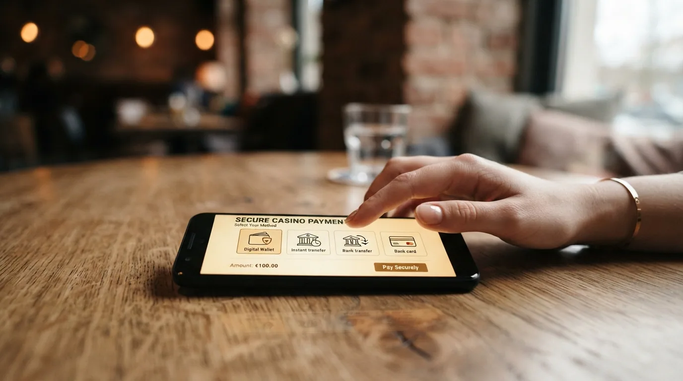 Cartera digital con los iconos de PayPal, Bizum, tarjeta bancaria y transferencia junto al símbolo del euro sobre un fondo de tonos azules corporativos