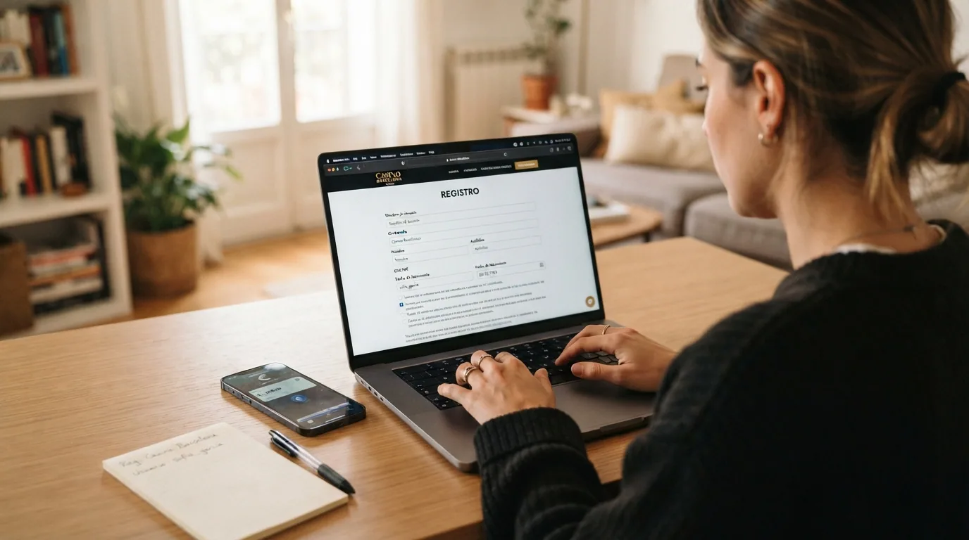 Pantalla del formulario de registro en la web de Casino Barcelona