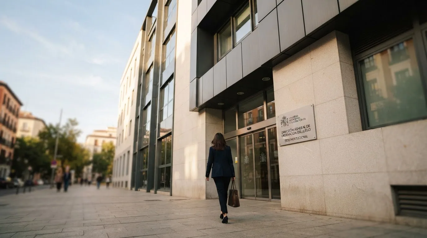 Edificio sede de la Dirección General de Ordenación del Juego en Madrid con el rótulo institucional visible