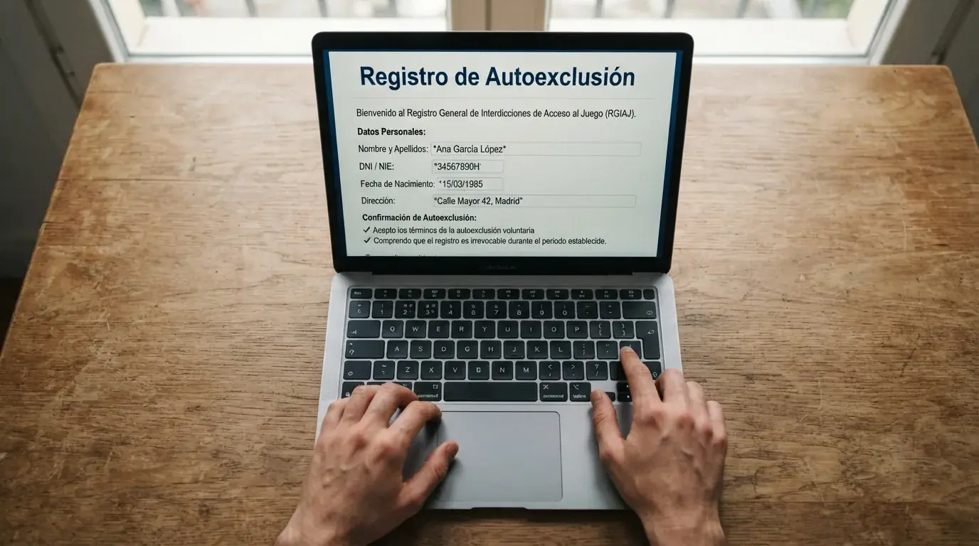 Pantalla del formulario de inscripción al RGIAJ en la web de la DGOJ con los campos de datos personales visibles