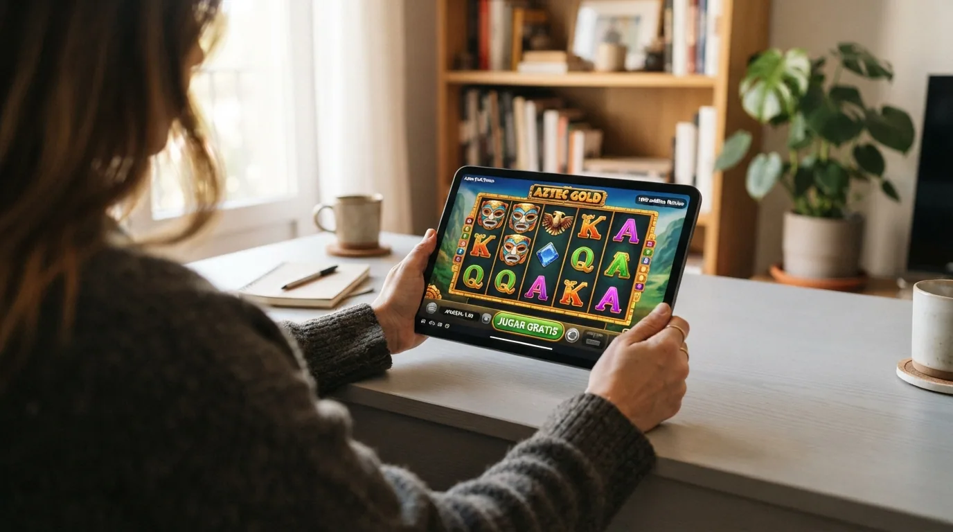 Modo demo de un slot online con saldo ficticio y el botón «jugar gratis» activo en un casino con licencia DGOJ